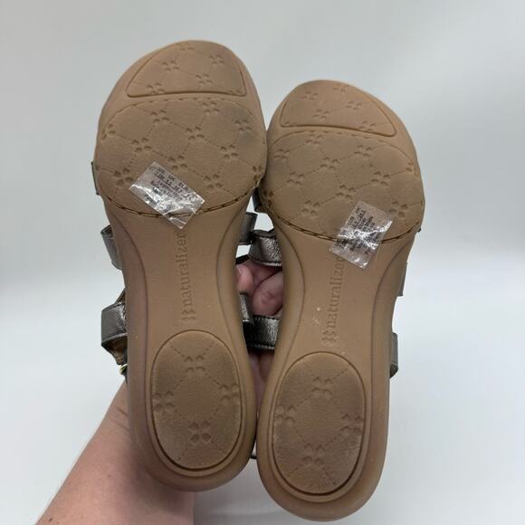 Naturalizer Cadence Metallic Strappy Sandal Bronze/Platinum 7.5 Comfort Office - Picture 10 of 12
